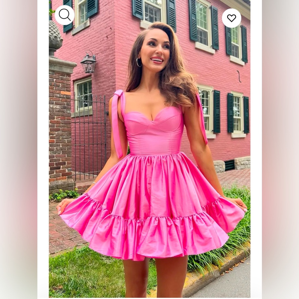 Pink Ruched Corset A-Line Short Dress